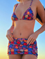 Fashion Red Polyester Printed Two-piece Swimsuit Three-piece Set