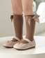 Fashion Light Coffee Cotton Bow Knit Children's Socks