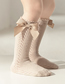 Fashion Grey Cotton Bow Knit Children's Socks