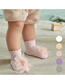 Fashion Khaki Pure Cotton Lace Flower Socks Dispensing Non-slip Children's Floor Socks