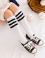 Fashion Red Strip On White Background 35 Cm Recommended For Ages 5 To 12 Cotton Three Stripes Knit Children's Socks