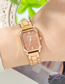 Fashion Digital Strip Nail Brown Stainless Steel Square Dial Watch