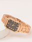 Fashion Digital Strip Nail Brown Stainless Steel Square Dial Watch