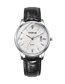 Fashion Silver Shell With White Face And Black Belt Stainless Steel Round Dial Watch