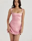 Fashion Pink Chest Embroidered Suspender Dress
