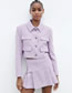 Fashion Purple Geometric Textured Lapel-breasted Jacket