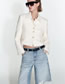 Fashion White Solid Textured Lapel Button Down Shirt
