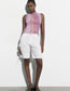 Fashion Multicolor Screen-print Pleated Top