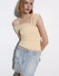 Fashion Beige Polyester Pleated Top