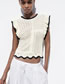 Fashion White Layered Jacquard Mesh-knit Top
