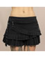 Fashion Black Paneled Tie Layered Skirt