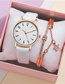 Fashion Brown + Bracelet Alloy Round Dial Watch
