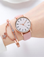 Fashion Pink + Bracelet Alloy Round Dial Watch