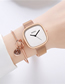 Fashion Rose Gold White Face + Bracelet Pu Square Belt Watch