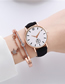 Fashion Brown + Bracelet Alloy Round Dial Brushed Strap Watch
