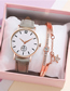 Fashion Pink Alloy Round Dial Brushed Strap Watch