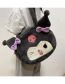 Fashion M1334 Strawberry Bear Dark Color Plush Cartoon Large Capacity Handbag