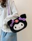 Fashion Jumbo Purple Stitch Plush Cartoon Large Capacity Shoulder Bag