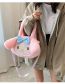 Fashion Big Transparent Unicorn Powder Plush Cartoon Large Capacity Messenger Bag