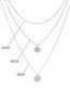 Fashion Silver Alloy Geometric Disc Multilayer Necklace