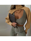 Fashion Grey Wool Knit Turtleneck Balloon Sleeve Sleeve Sweater