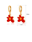 Fashion Red Alloy Dripping Oil Flower Earring Earrings