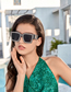 Fashion C2 Bright Black Gradient Gray Film Pc Diamond Square Large Frame Sunglasses