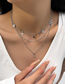 Fashion Silver Alloy Five-pointed Star Tassel Inlaid Diamond Moon Multi-layered Necklace
