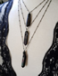 Fashion Black Alloy Geometric Crystal Multilayer Necklace