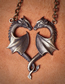 Fashion Antique Silver Alloy Geometric Dragon Heart Necklace