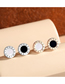 Fashion (white) White Stainless Steel Roman Circular Stud Earrings