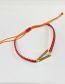 Fashion Rose Red Cord Braided Pure Copper Oil Drip V-shaped Bracelet