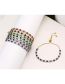 Fashion Platinum Green Diamond Copper Set Square Zirconia Pull Bracelet