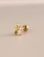 Fashion 881-gold 7# Brass Zirconia Cross Piercing Stud Earrings