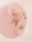 Fashion 882-gold 4# Metal Zirconia Heart Key Piercing Stud Earrings