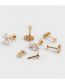 Fashion 525-gold 8# Titanium Steel Diamond Stud Flower Cartilage Piercing Earrings