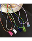 Fashion 12# Colorful Rice Bead Beaded Gummy Bear Necklace
