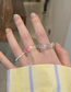 Fashion Color Resin Heart Geometric Beaded Ring Set