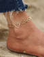 Fashion Gold Alloy Hollow Heart Chain Anklet