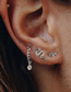 Fashion Platinum Metal Diamond Eye Stud Earrings