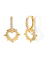 Fashion Gold - Style 1 Metal Diamond Heart Hoop Earrings