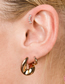 Fashion Gold-green Diamond Single Metal Diamond Geometric Piercing Stud Earrings (single)
