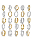 Fashion Single Gold #8 Metal Diamond Round Piercing Ear Cuff (single)