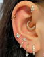 Fashion Single Platinum #13 Metal Diamond Round Piercing Ear Cuff (single)