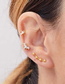 Fashion Single Gold-purple Diamond Metal Diamond Geometric Piercing Stud Earrings (single)