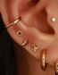 Fashion Single Gold - Style 21 Metal Diamond Geometric Piercing Stud Earrings (single)