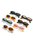 Fashion Leopard Frame Full Tea Pc Small Frame Sunglasses