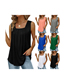 Fashion White Ruched Square Neck Sleeveless Tank Top