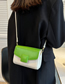 Fashion Brown Pu Color Block Flip Crossbody Bag