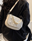 Fashion White Wool Check Pearl Handbag Messenger Bag